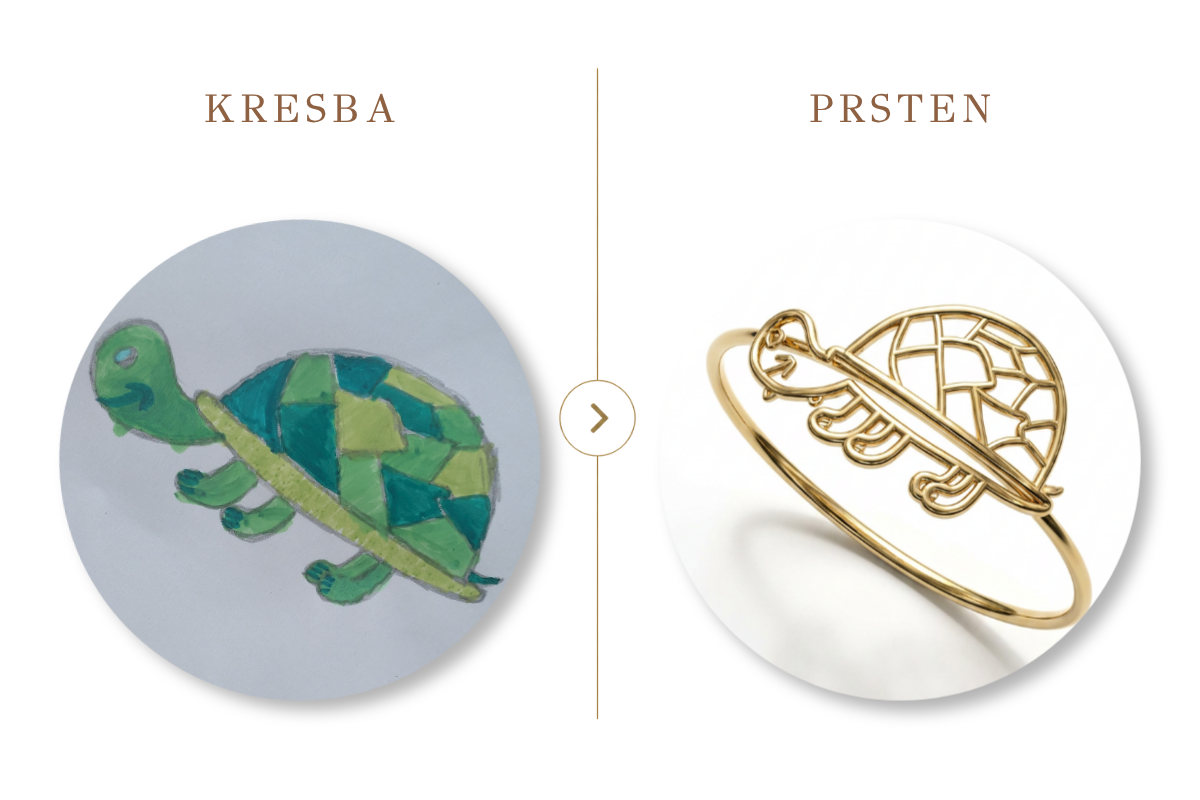 Proměna dětské kresby ve šperk